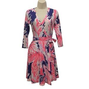 Lilly Pulitzer Emilia Wrap Dress – True Blue Paradise Point – XXS